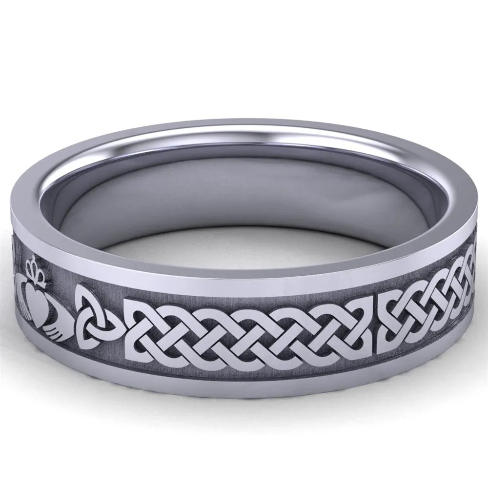 Claddagh Wedding Ring UCL1-PLAT6MFLAT - Platinum