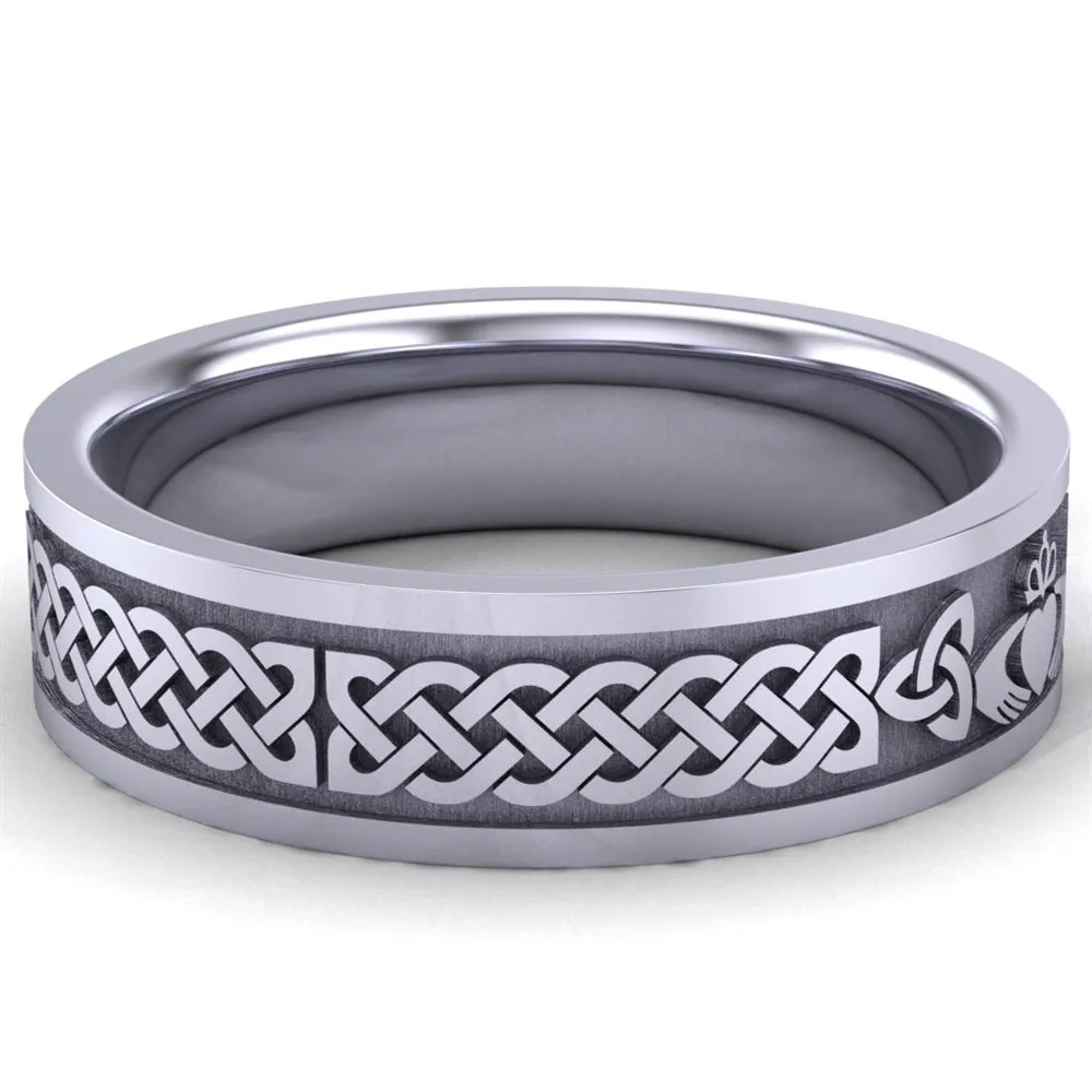 Claddagh Wedding Ring UCL1-PLAT6MFLAT - Platinum