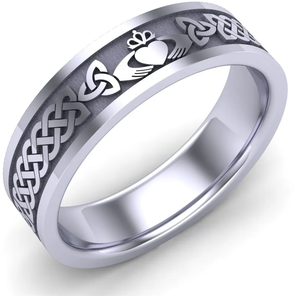 Claddagh Wedding Ring UCL1-PLAT6MFLAT - Platinum