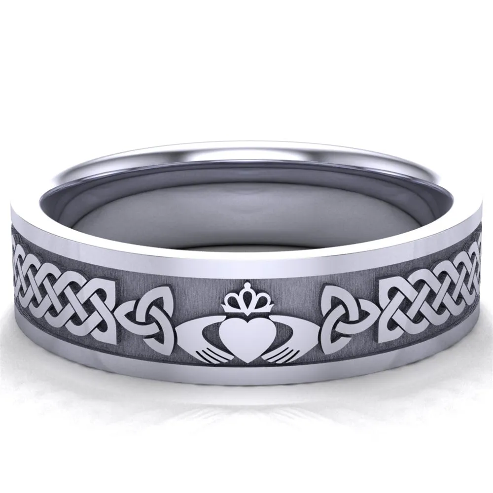 Claddagh Wedding Ring UCL1-PLAT6MFLAT - Platinum