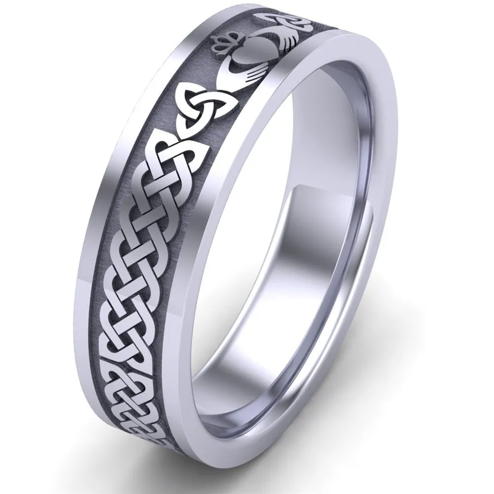 Claddagh Wedding Ring UCL1-PLAT6MFLAT - Platinum