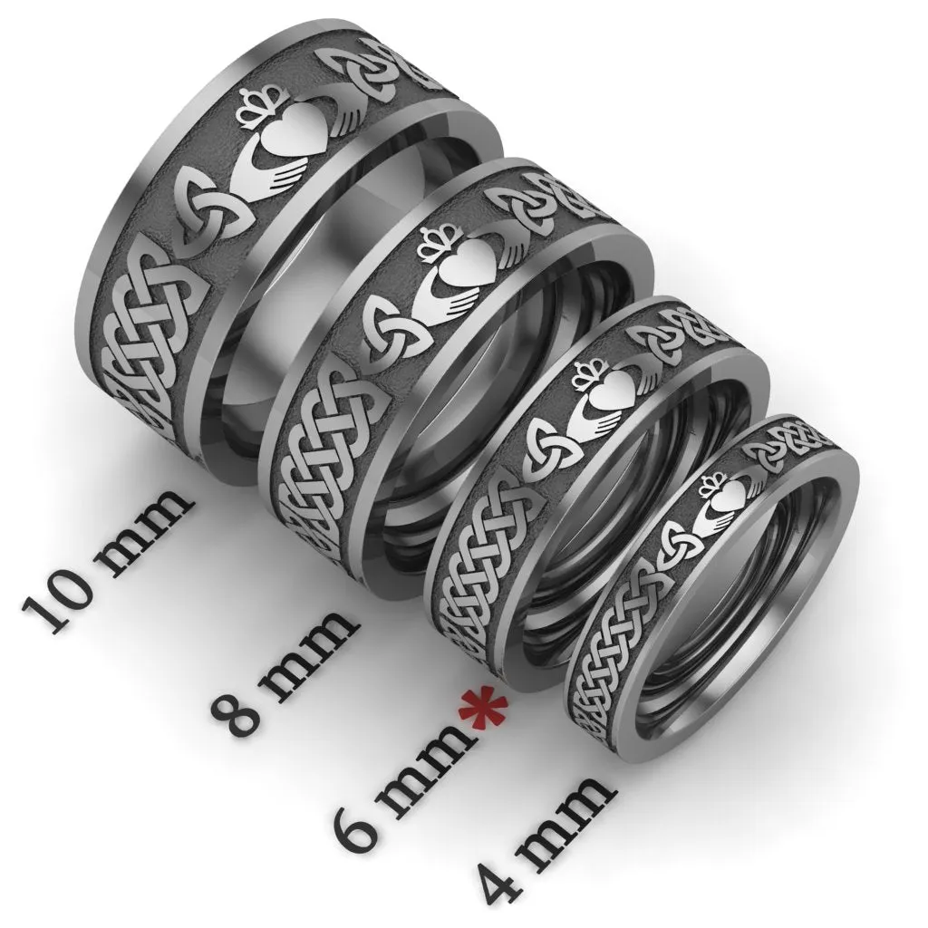 Claddagh Wedding Ring UCL1-TITAN6M-FLAT - TITANIUM