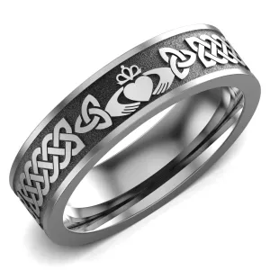 Claddagh Wedding Ring UCL1-TITAN6M-FLAT - TITANIUM