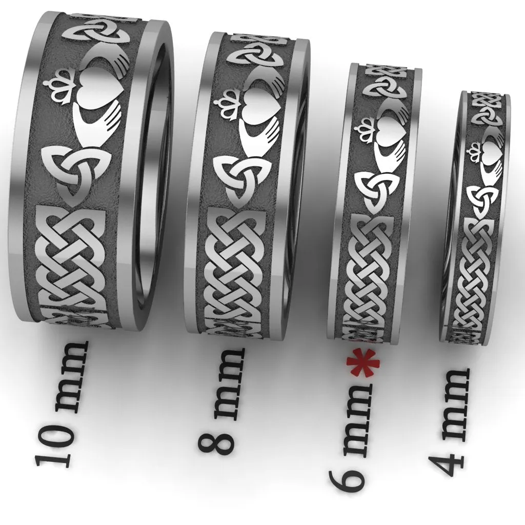 Claddagh Wedding Ring UCL1-TITAN6M-FLAT - TITANIUM