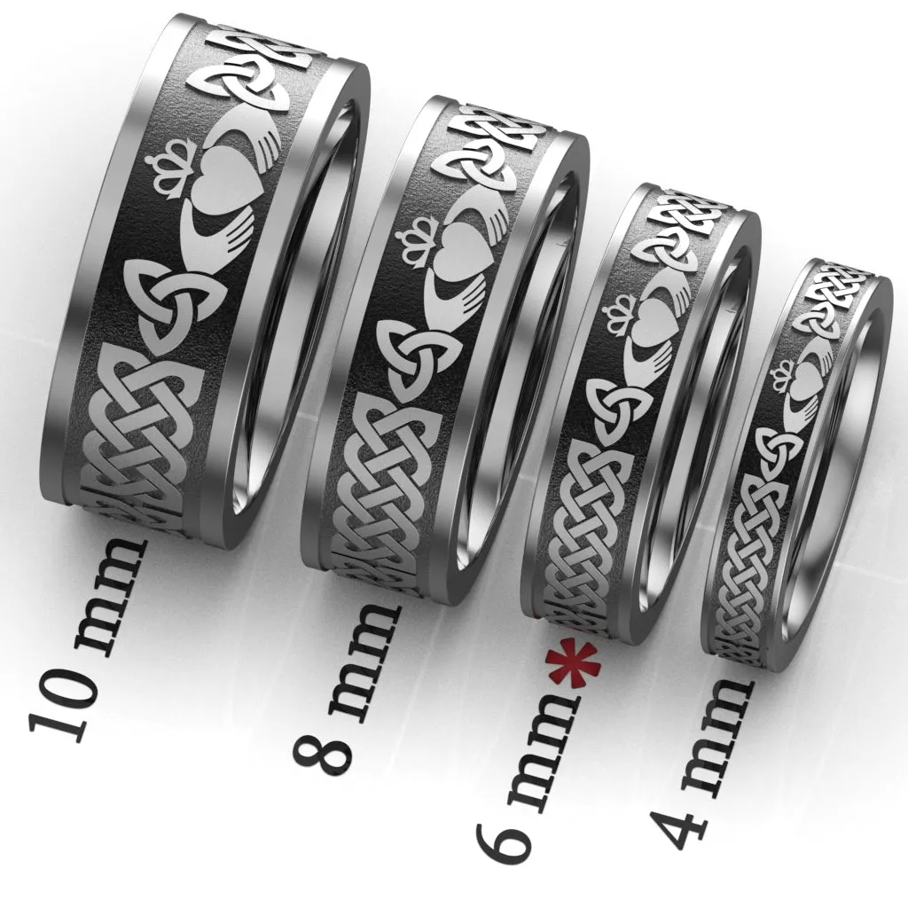 Claddagh Wedding Ring UCL1-TITAN6M-FLAT - TITANIUM