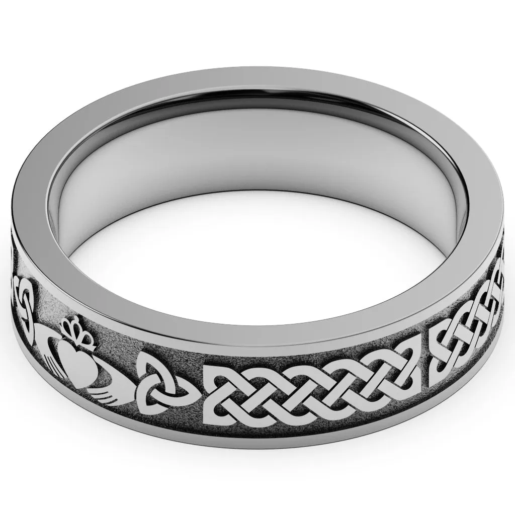 Claddagh Wedding Ring UCL1-TITAN6M-FLAT - TITANIUM