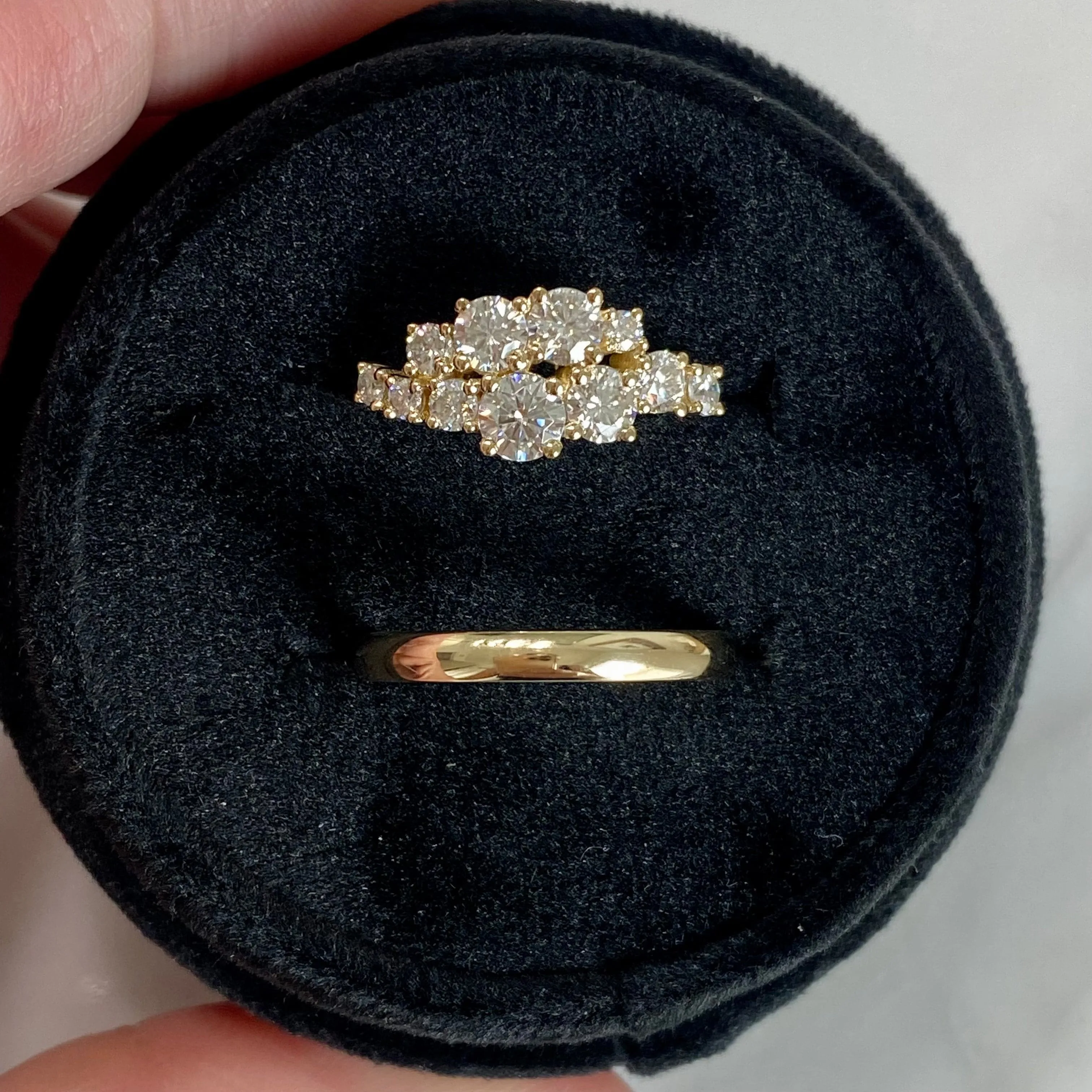 Claire Cluster Moissanite Engagement Ring