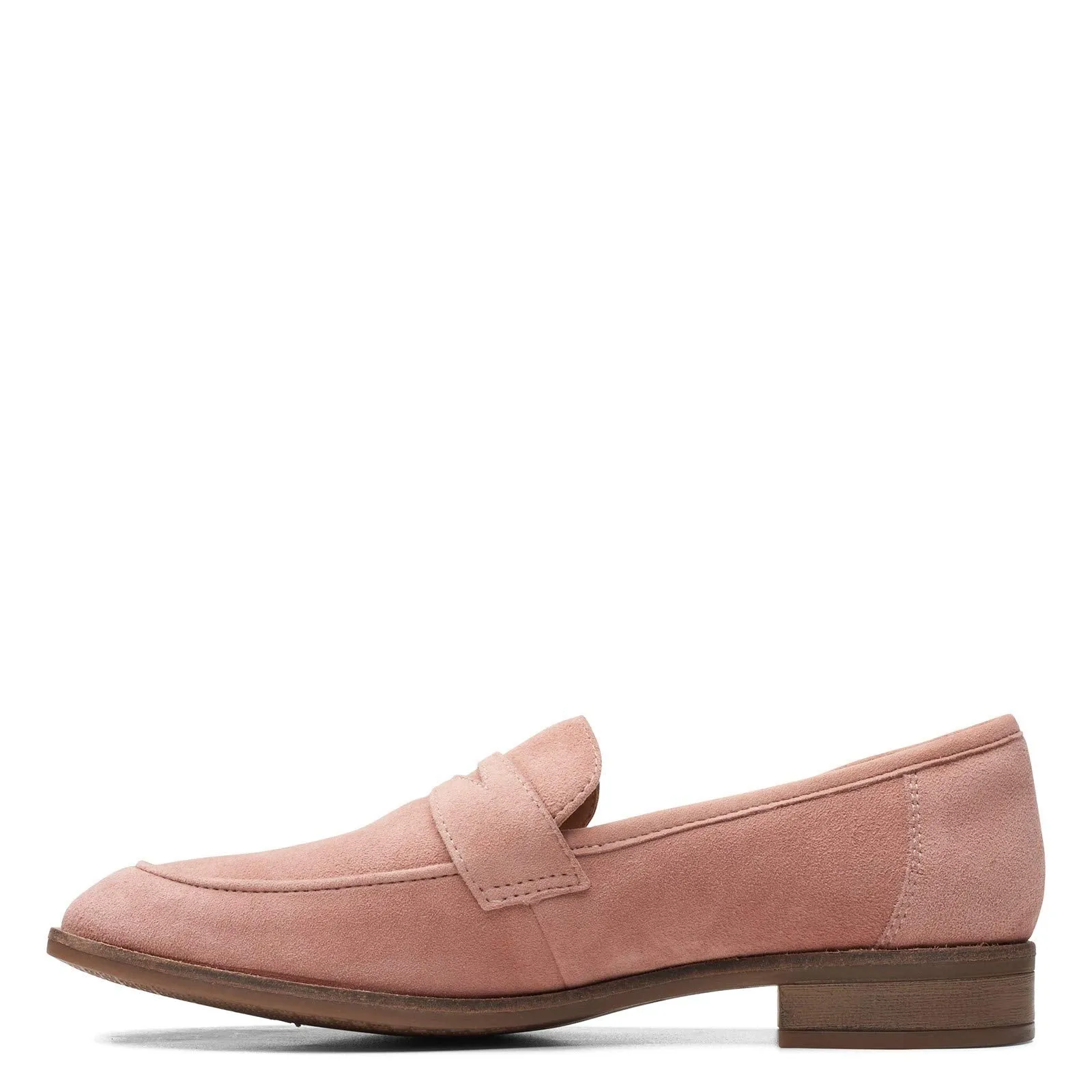 Clarks Women's Trish Loafer, Rose Suede, 9