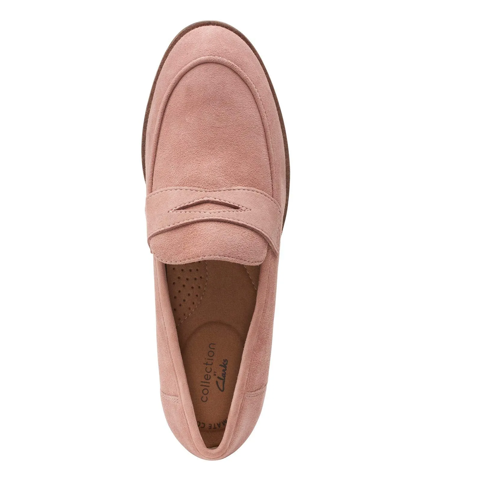 Clarks Women's Trish Loafer, Rose Suede, 9