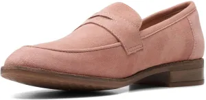 Clarks Women's Trish Loafer, Rose Suede, 9