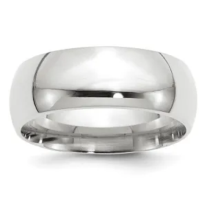 Classic 8mm Comfort Fit Wedding Bands in Rose, White or Yellow 14k Gold