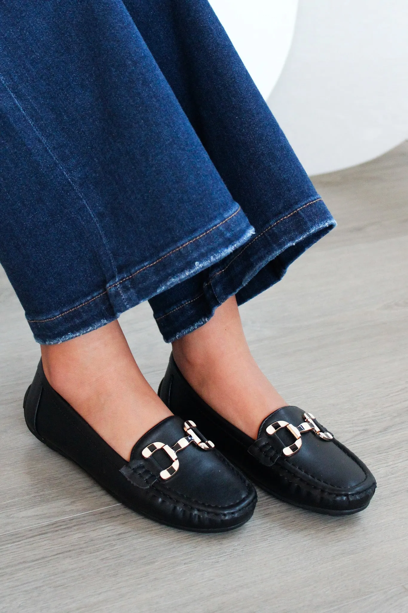 Classic Chic Buckle Loafer • Black