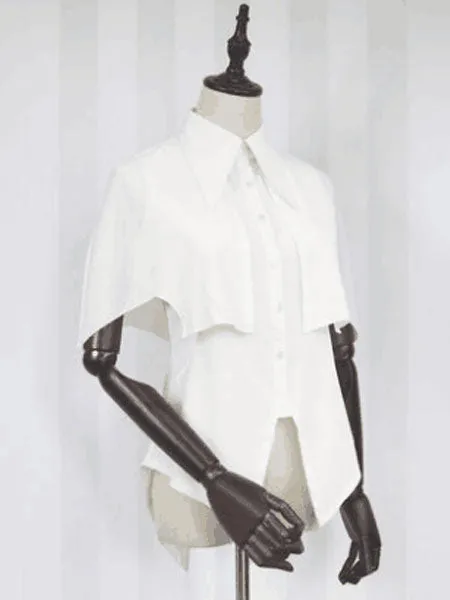 Classic Lolita Shirt Chiffon Cape Design Irregular Lolita Top