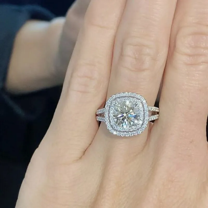 Classic Zircon Engagement Ring Wedding Bands Women Jewelry