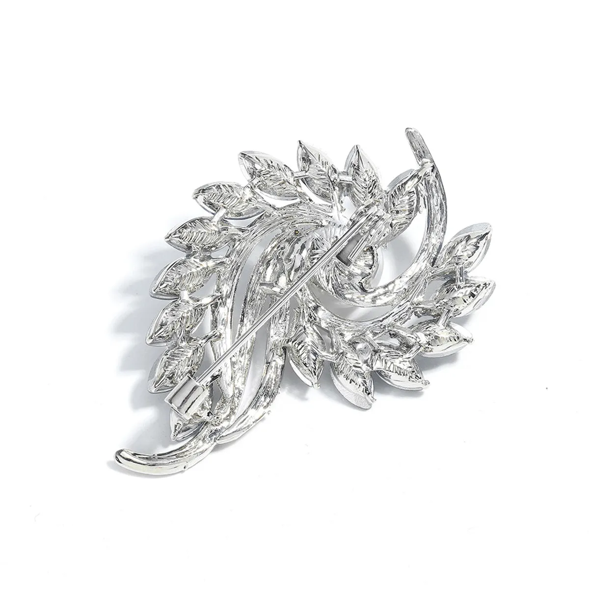 Clear Crystal & Cubic Zirconia Botanical Brooch
