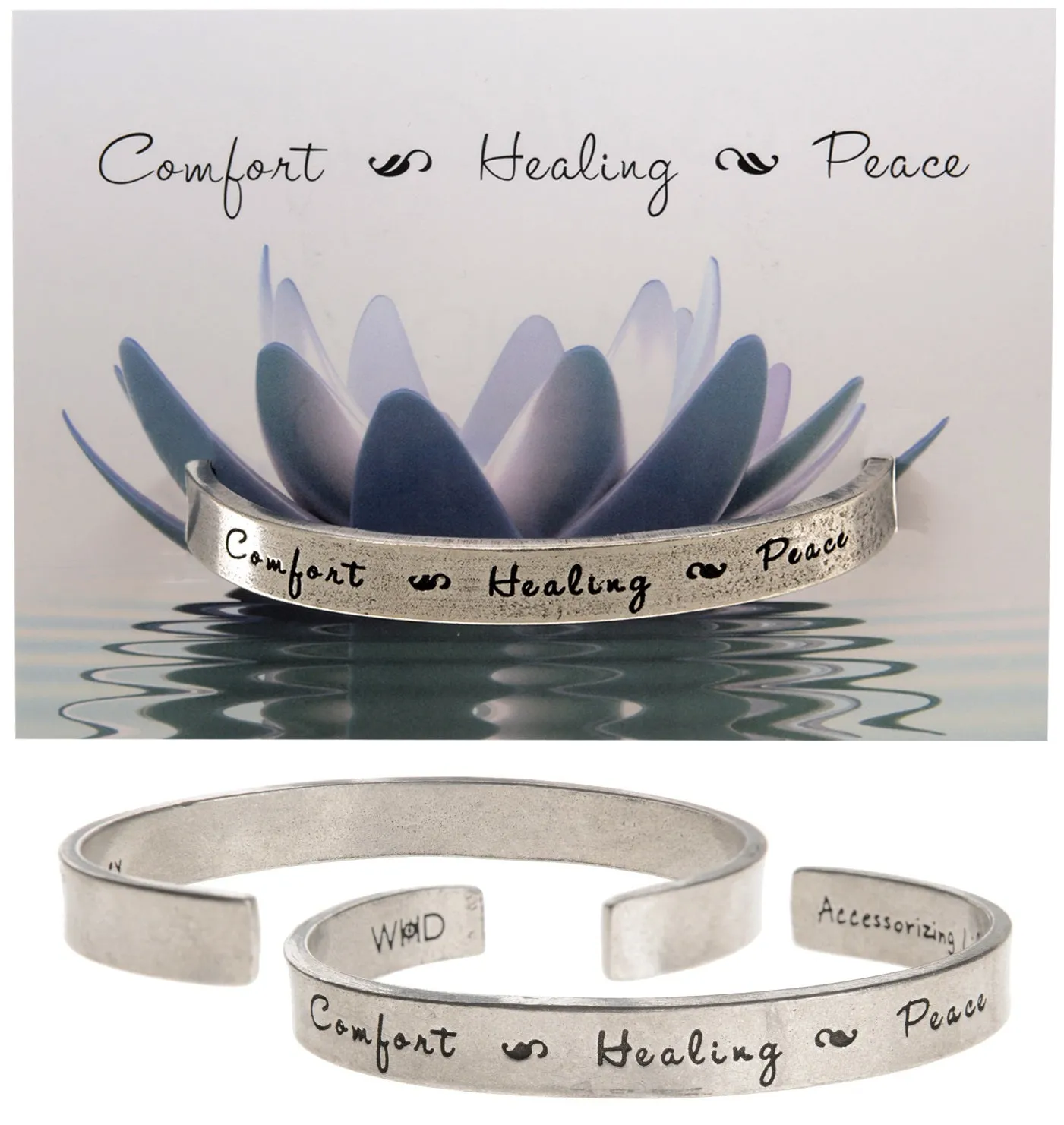 Comfort-Healing-Peace Quotable Cuff Bracelet