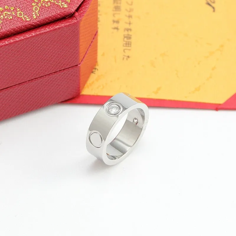 Couples Gold Ring Screws Wedding Women Jewelry
