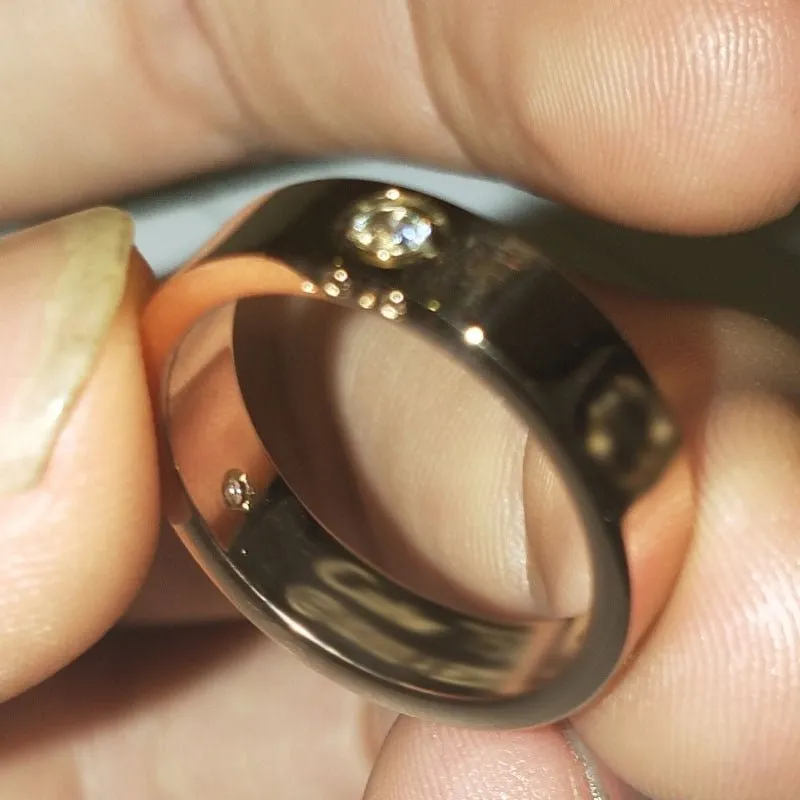 Couples Gold Ring Screws Wedding Women Jewelry