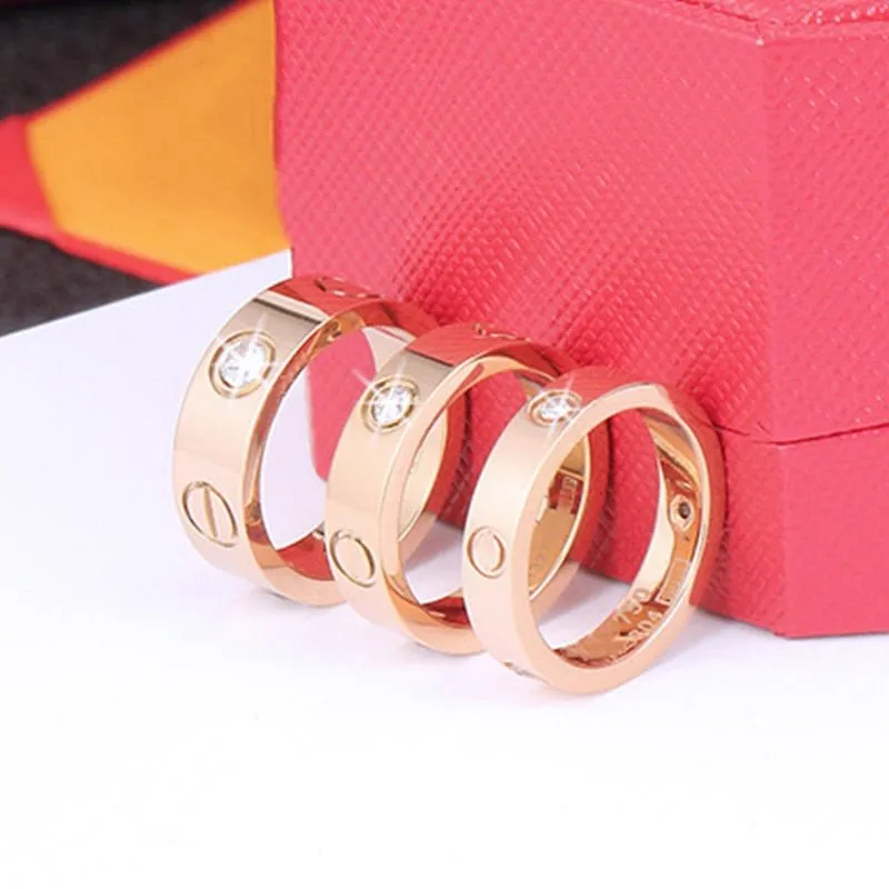 Couples Gold Ring Screws Wedding Women Jewelry