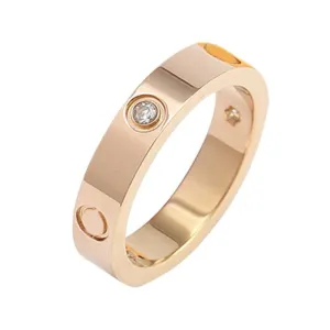Couples Gold Ring Screws Wedding Women Jewelry