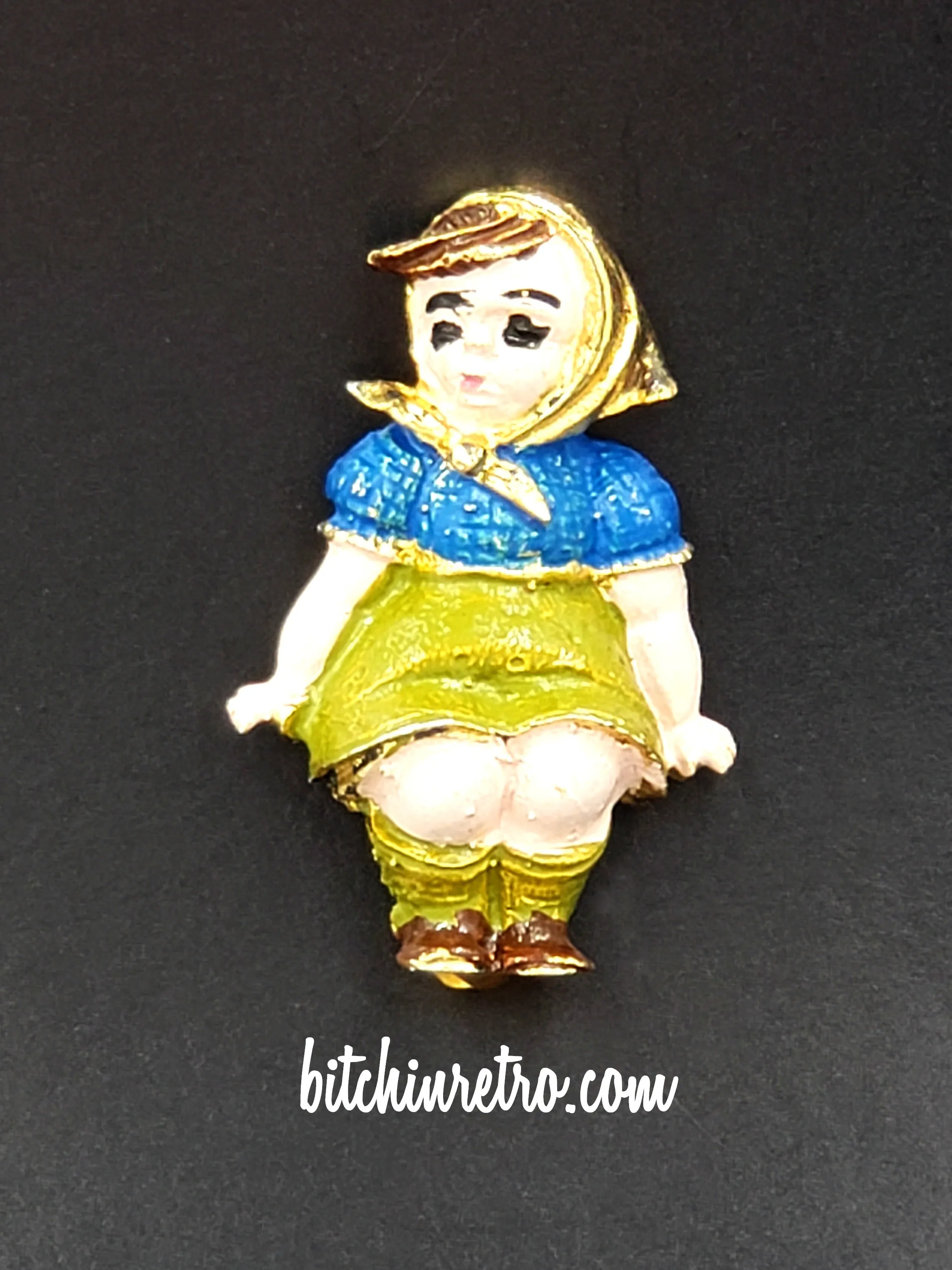 Creed Vintage Sterling Silver Brooch With Hummel's Just Resting Girl