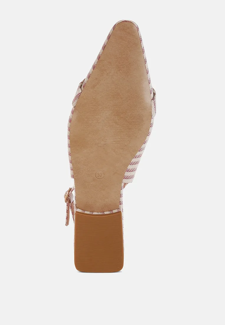 Crina Pearl-Detailed Horsebit Woven Flats