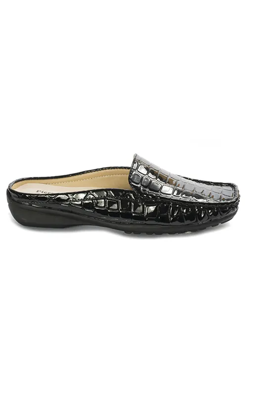 Croc Printed Slip on Mule