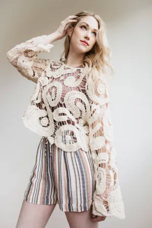 Crochet Top for Women in Natural | MAT4071-NAT