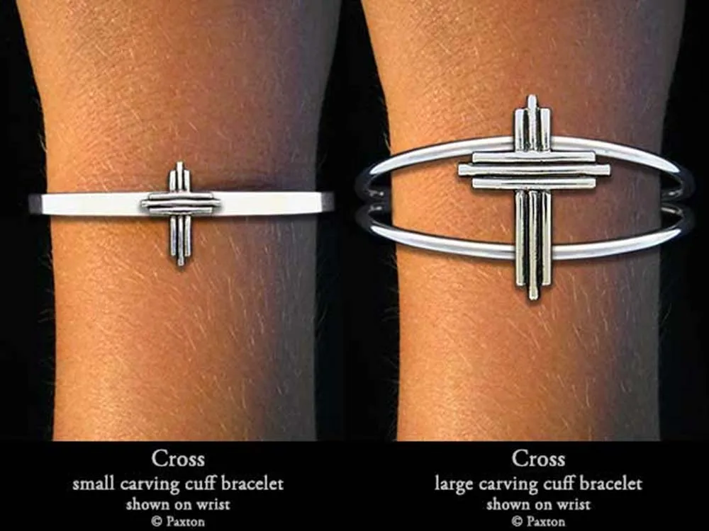 Cross Cuff Bracelet Sterling Silver