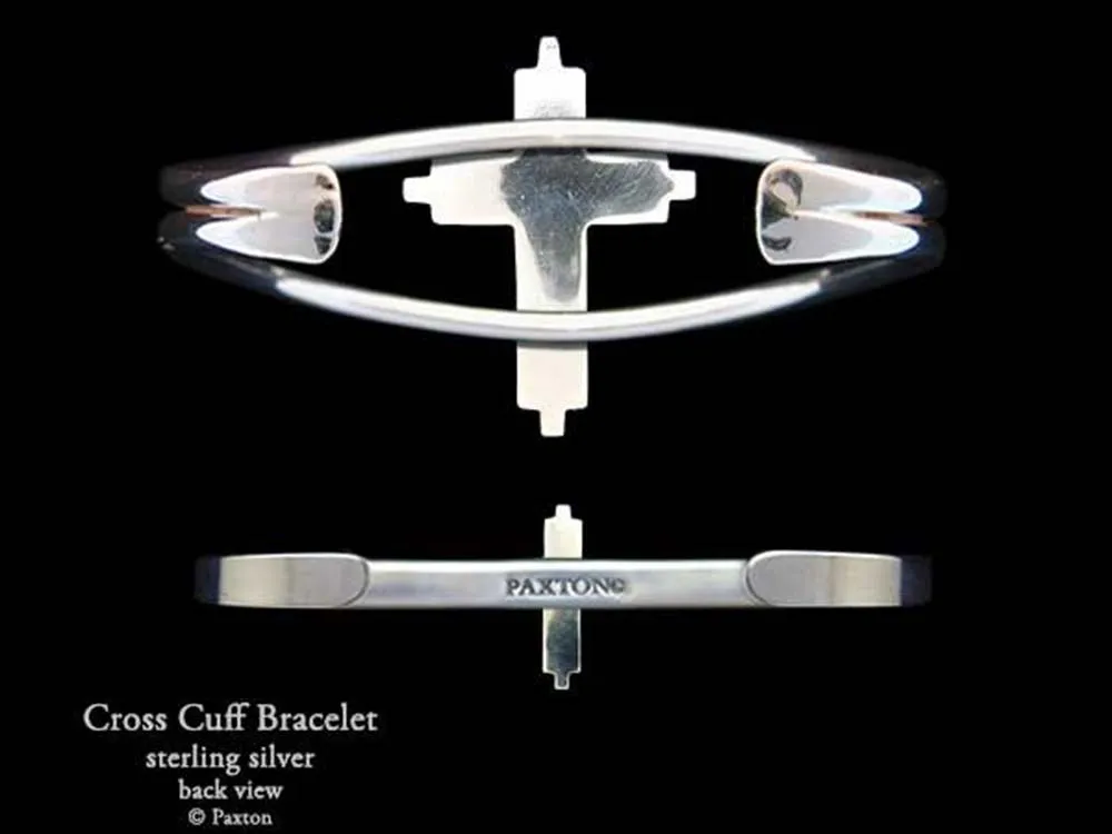 Cross Cuff Bracelet Sterling Silver