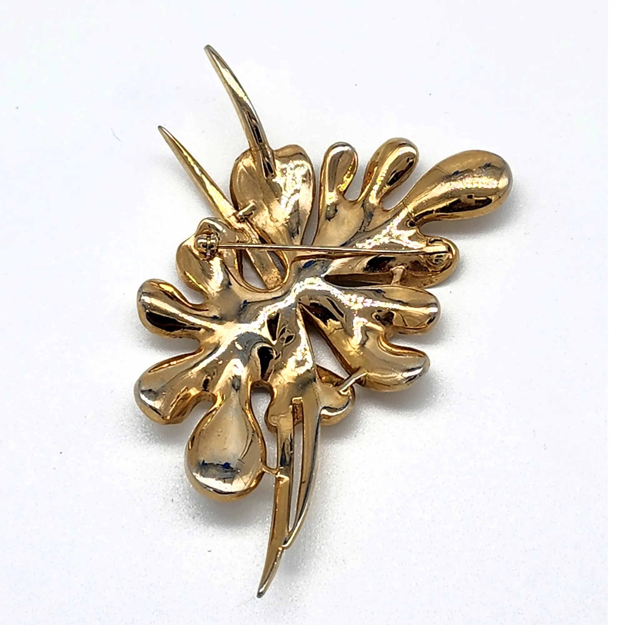 Crown Trifari Vintage Floral Leaf Brooch