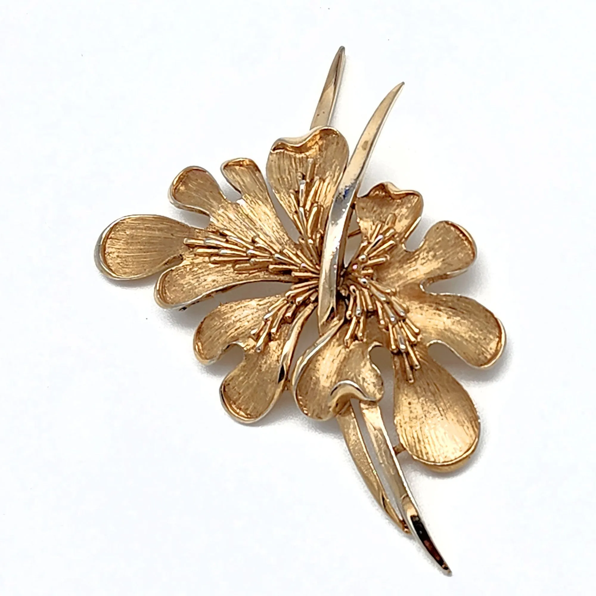 Crown Trifari Vintage Floral Leaf Brooch