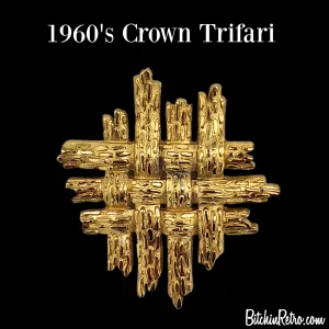 Crown Trifari Vintage Modernist Movement Brooch