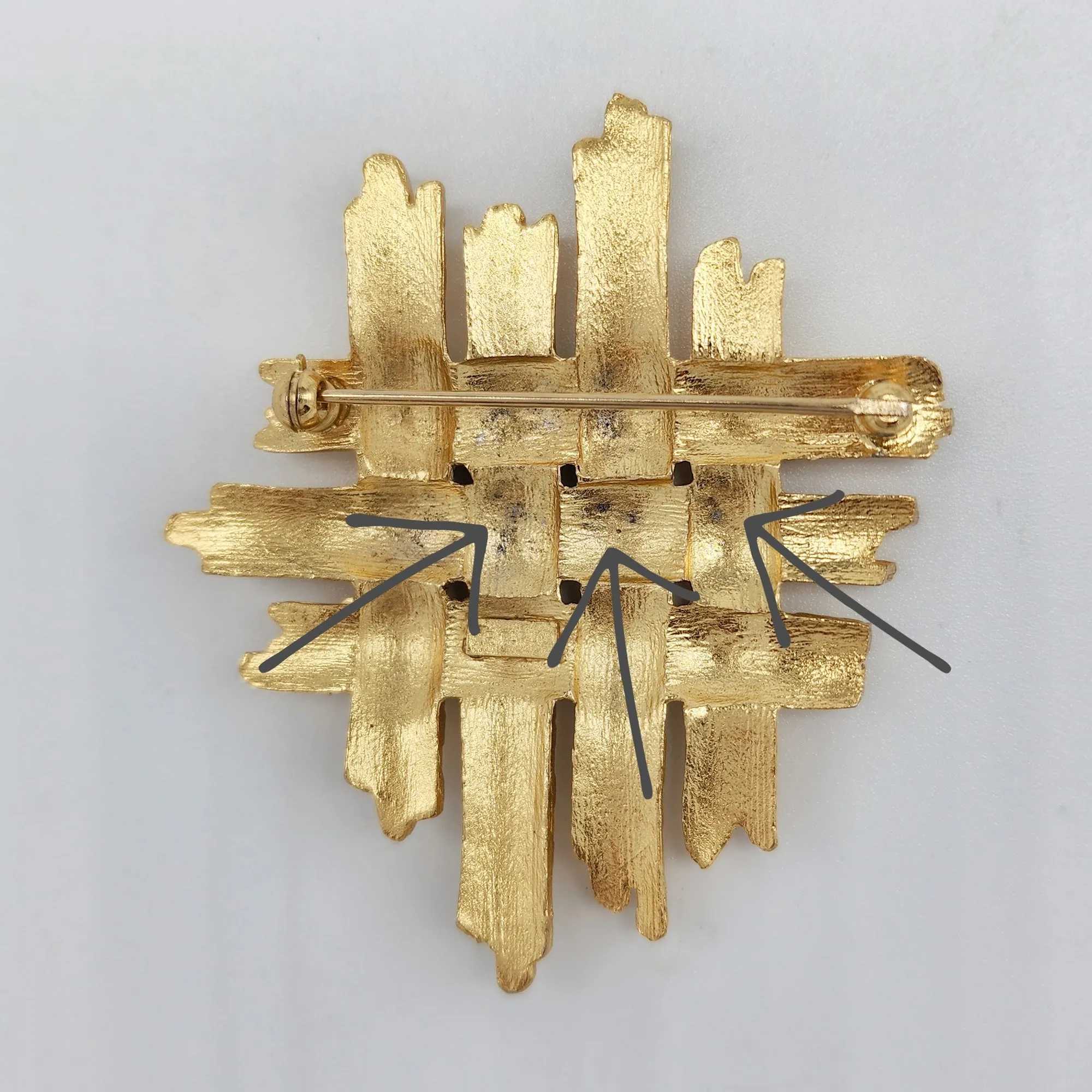 Crown Trifari Vintage Modernist Movement Brooch