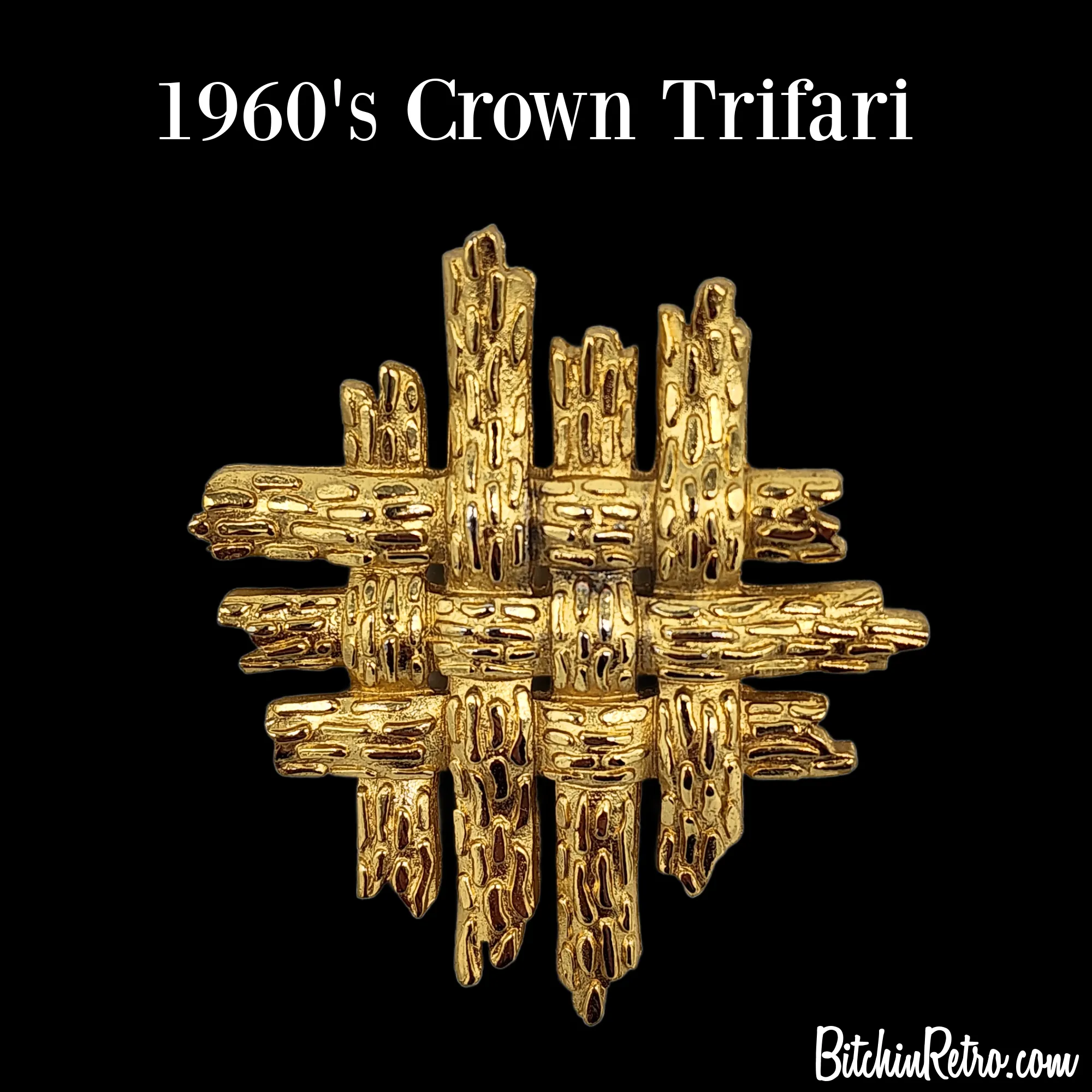 Crown Trifari Vintage Modernist Movement Brooch