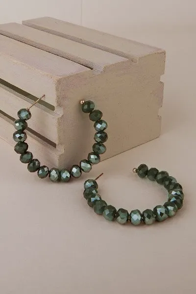 Crystal Beaded Hoop Earring