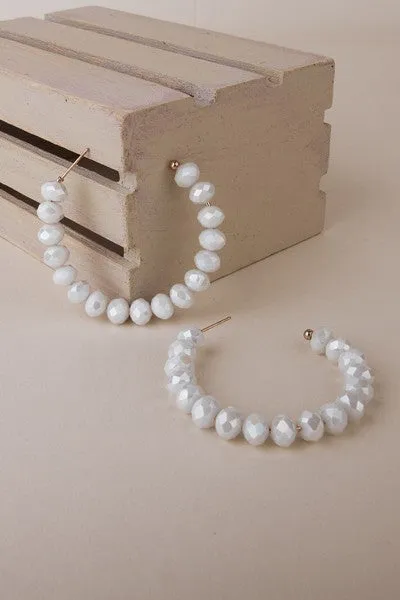 Crystal Beaded Hoop Earring