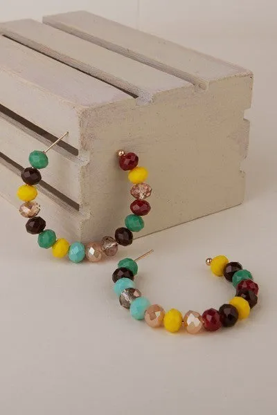 Crystal Beaded Hoop Earring