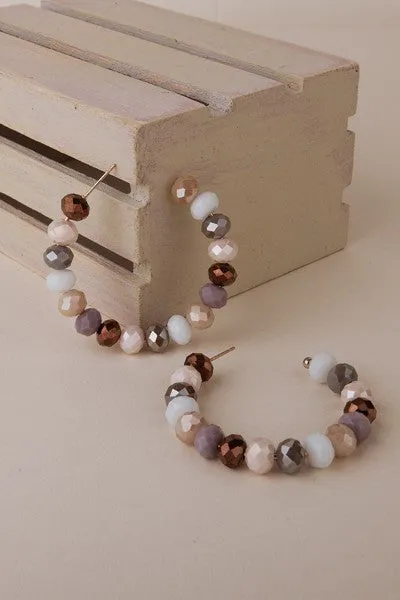 Crystal Beaded Hoop Earring
