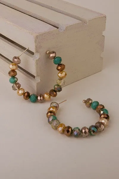 Crystal Beaded Hoop Earring