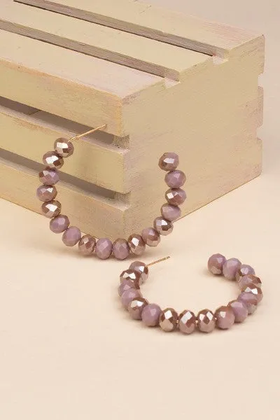 Crystal Beaded Hoop Earring