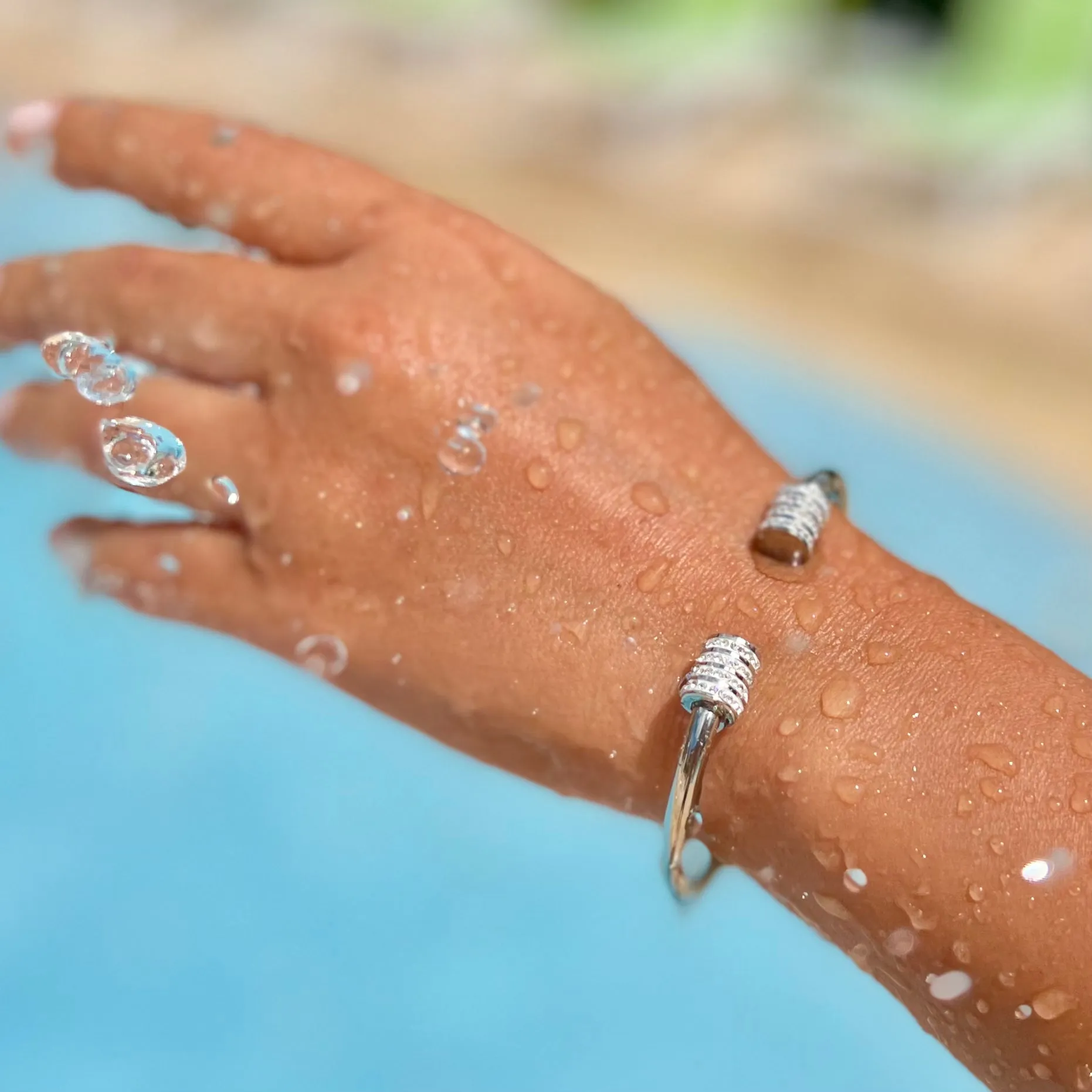 Crystal Crown Silver Cuff