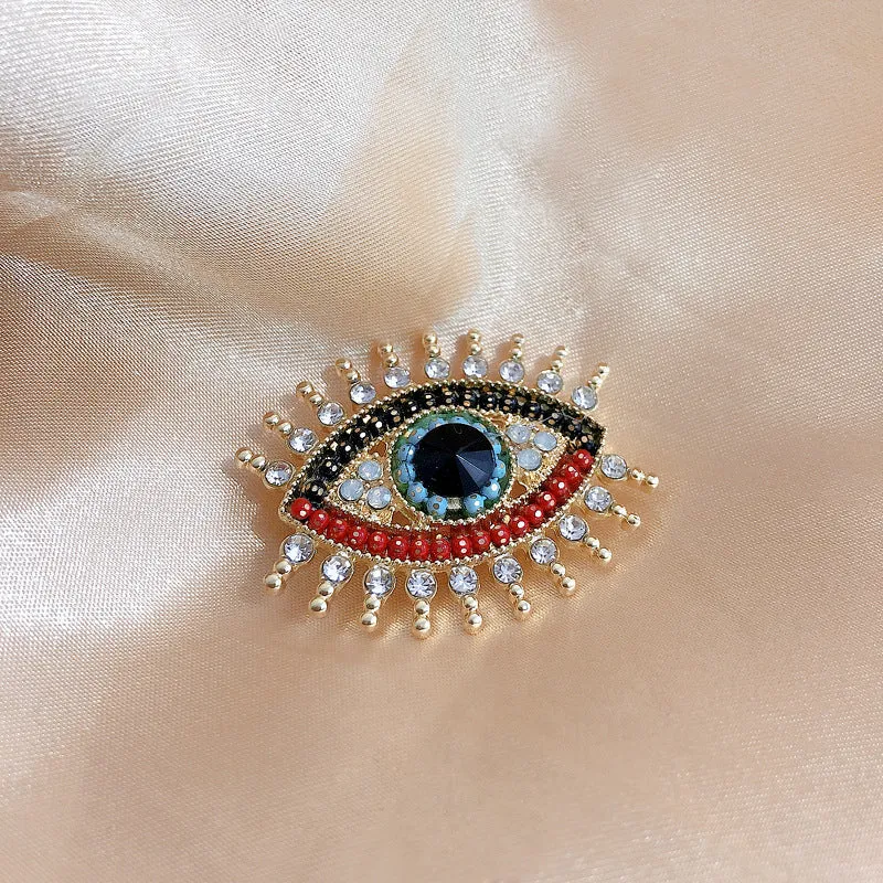 Crystal Evil Eye Brooch Clip Unisex Party Office Brooch Pin Gifts