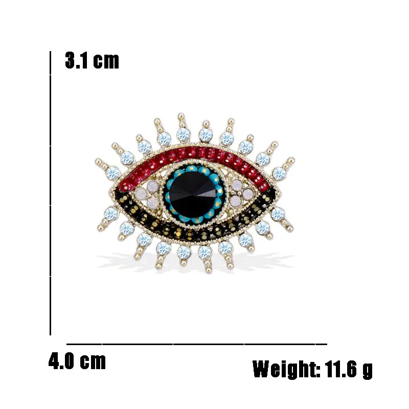 Crystal Evil Eye Brooch Clip Unisex Party Office Brooch Pin Gifts