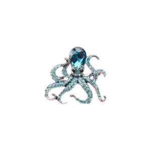 Crystal Octopus Brooch