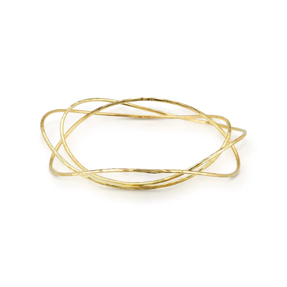 Curved Bangle in 14k gold