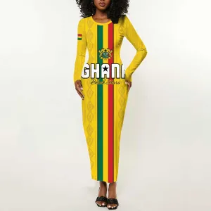 Custom Ghana Football Long Sleeve Bodycon Dress We Are Champions LT15
