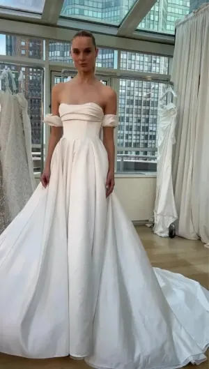 Custom Made Satin A Line Wedding Dresses