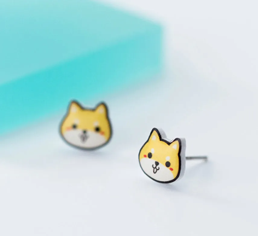Cute Yellow Kitty Stud Earrings - SS062