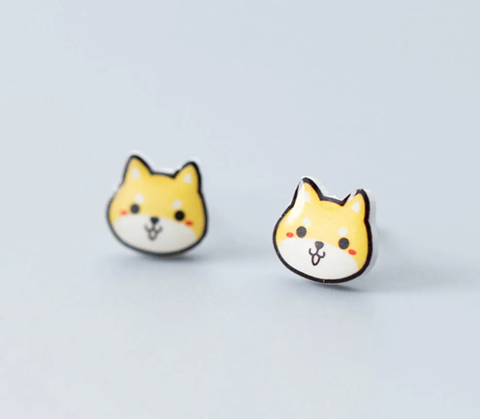 Cute Yellow Kitty Stud Earrings - SS062